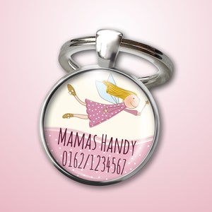 Pendentif Fée du numéro d'urgence - Pendentif d'urgence - Cadeau pour la rentrée scolaire ou l'entrée à la maternelle