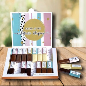 Aufkleber Set für Merci Schokolade | persönliches Geschenk zum Hochzeitstag | Ehefrau | Ehemann