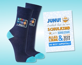 SCHOOL ENTRY Schoolchild socks GIFT for the Monster school bag