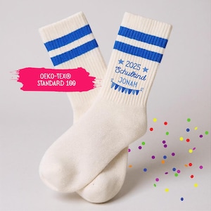 SCHOOL ENROLLMENT Schoolchild socks personalized with name, back to school outfit, GIFT for the school cone