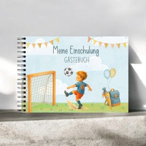 Livre d'or inscription école football – livre souvenir garçon A5 – cadeau rentrée scolaire – décoration fête inscription école – livre d'or football cône école
