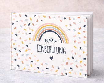 School enrollment book "My First Day of School" – Entry book for the start of school – Rainbow confetti – First day of school memory book – School gift