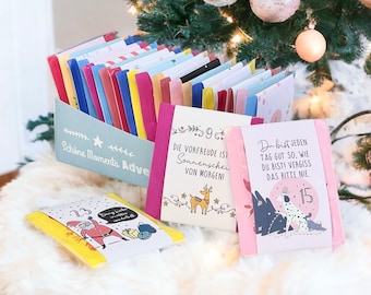 Adventskalender thee mooie momenten gevuld met 24 ideeën voor de kerstperiode, doe-het-zelf, printsjabloon, spreuken