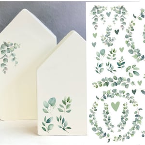 A5 Rub-On Sticker Eucalyptus BORDERLESS, for Raysin, Keraflott, Glass