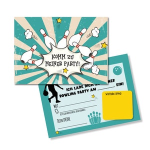 Tarjetas de invitación para cumpleaños infantil FIESTA DE BOLOS