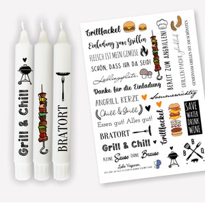 Candle tattoo foil - Grill torch - for candles / ceramics DIN A4