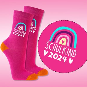 SCHOOL ENTRY Schoolchild socks GIFT for the sun and rainbow school bag image 8