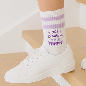 SCHOOL ENROLLMENT Schoolchild socks personalized with name, back to school outfit, GIFT for the school cone
