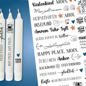 Candle tattoo foil - MARITIM SEA give away - for candles / ceramics DIN A4