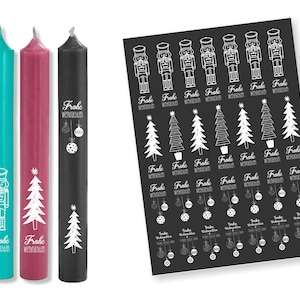 White DIN A4 CHRISTMAS tattoo foil - Nutcracker - for candles / ceramics