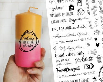 Candle sticker HAPPY HOME DIN A4