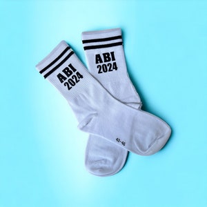 ABI Abschluss Tennissocken Abitur 2024 Abschluss 2024 bedruckte Socken Geschenk zdjęcie 4