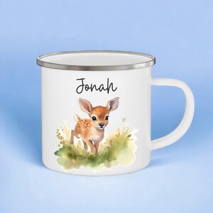 Children&#39;s enamel cup personalized gift for birth, baby, kindergarten or school enrollment