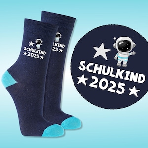 INSCRIPTION SCOLAIRE Chaussettes pour écoliers CADEAU pour l'écolier cône Astronaute dans l'espace