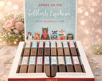 Sticker set for Merci chocolate | Christmas gift for the preschool teacher / kindergarten teacher