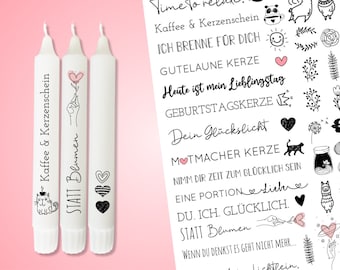 Kerzen Tattoofolie - Sprüche & Bilder "Relax" zum Verschenken - für Kerzen / Keramik DIN A4