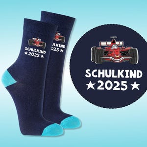SCHOOL ENROLLMENT Schoolchild Socks GIFT for the school cone racing car