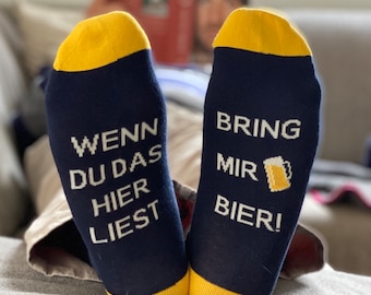 GESCHENK MÄNNER - Geschenk Auszeitsocken „Bring mir Bier"