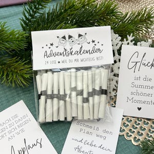 DIY Advent calendar tickets with 24 positive sayings and thoughts for your favorite people to download and make yourself - lucky tickets