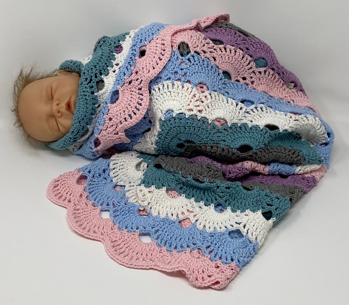 Cotton Crochet Virus Baby Blanket Etsy