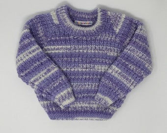 Hand knitted purple baby jumper (6 months)