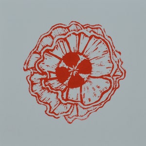Poppy Flower Linocut Print