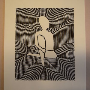 Silhouette of a Man Linocut Print