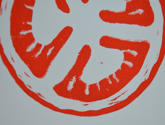 Tomato Cross-section Linocut Print - Etsy