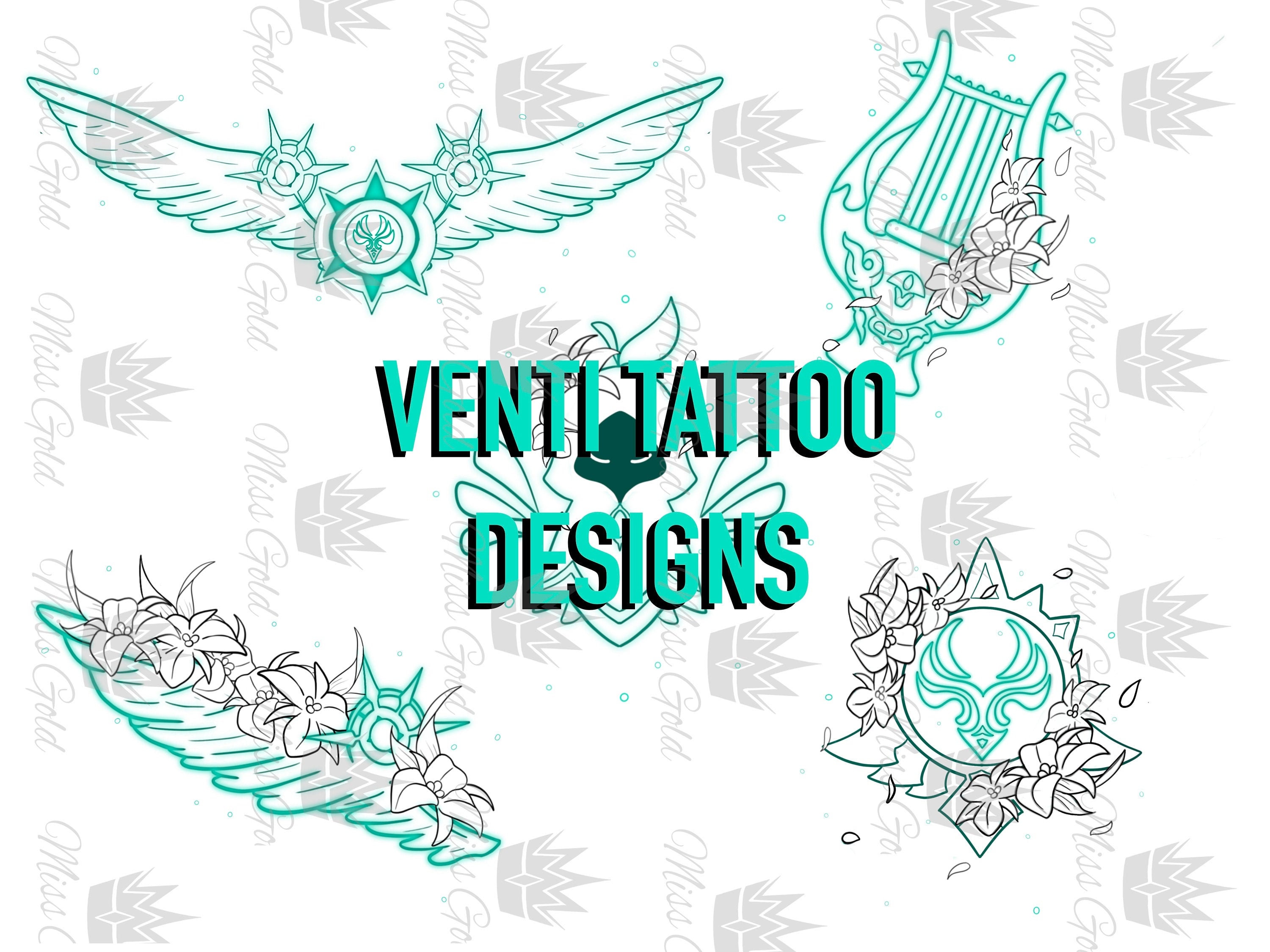 Venti Tattoo Pass Genshin Impact Tattoo design pass Genshin | Etsy