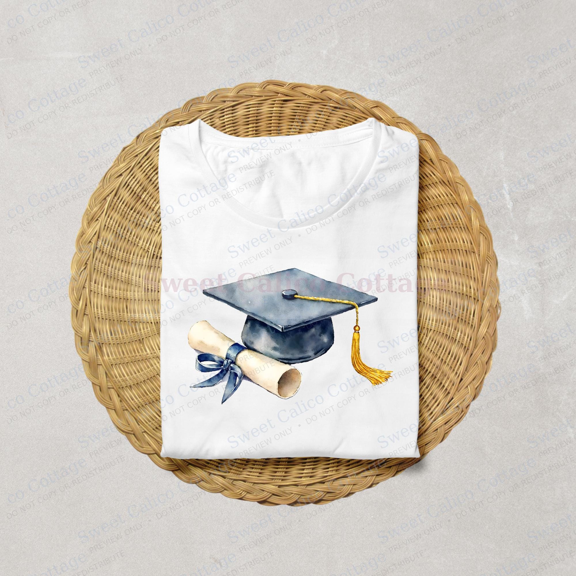 Watercolor Graduation Clipart Set, 15 Graduation PNG Images, Graduate ...