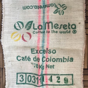 6 x Used Coffee bags, Burlap coffee bags,Jute coffee bags for recycling, ECO projects, craft ideas and decoration