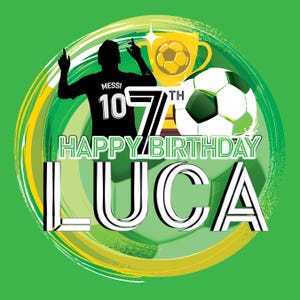 Soccer Birthday Cake Topper: Messi Theme (Digital Downloadable File for Print)