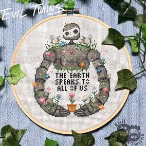The Earth Speaks To All Of Us Cross Stitch Pattern - Digital PDF Download