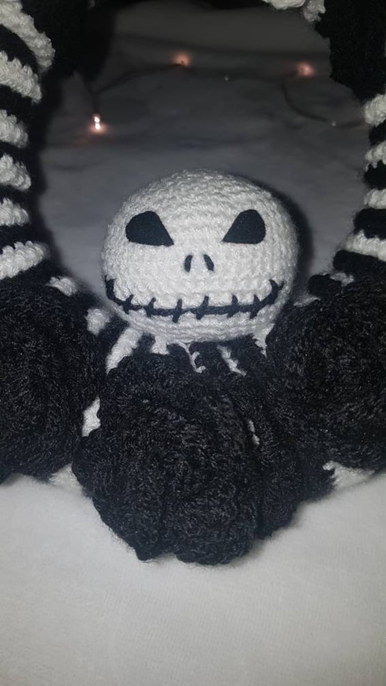 Jack Skellington Wreath Nightmare Before Christmas CROCHET PATTERN ONLY