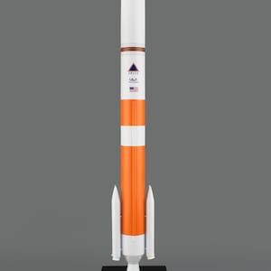 Delta IV medium rocket spacecraft NASA airplane model hand carved mahogany wood replica desktop display