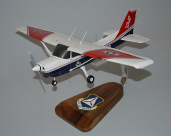 Cessna 172 Skyhawk Civil Air Patrol CAP hand carved and hand painted mahogany airplane model