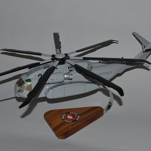 Sikorsky CH-53K King Stallion helicopter aircraft hand carved and painted mahogany wood airplane aviation desktop display model