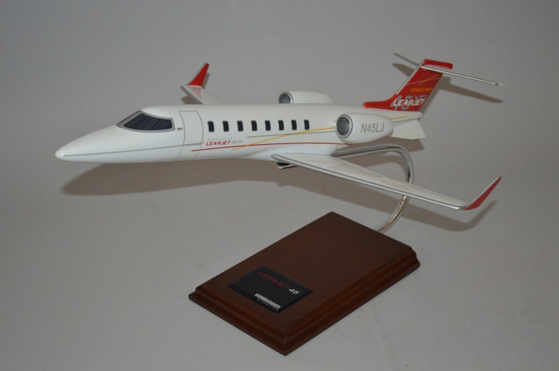 Learjet 45 Bombardier Gates Model Hand Carved Mahogany Wood Replica ...