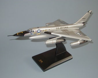 Convair B-58 Hustler USAF supersonic bomber model hand carved mahogany wood replica desktop display