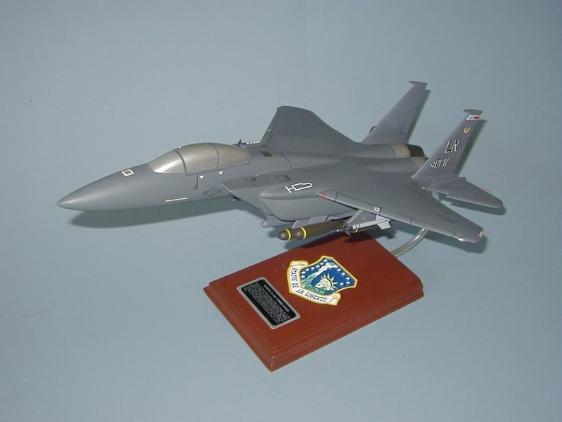 Boeing F15E Strike Eagle 48th Fighter Wing USAF Airplane Model Hand