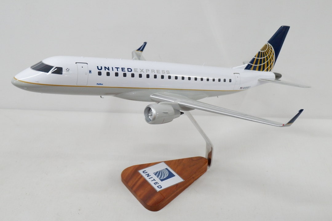 E175 Paper Model Embraer E175 United Express Airlines Hand Carved and Painted Mahogany ...