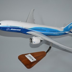 Boeing 787 Dreamliner LARGE hand carved and hand painted mahogany desktop display airplane model