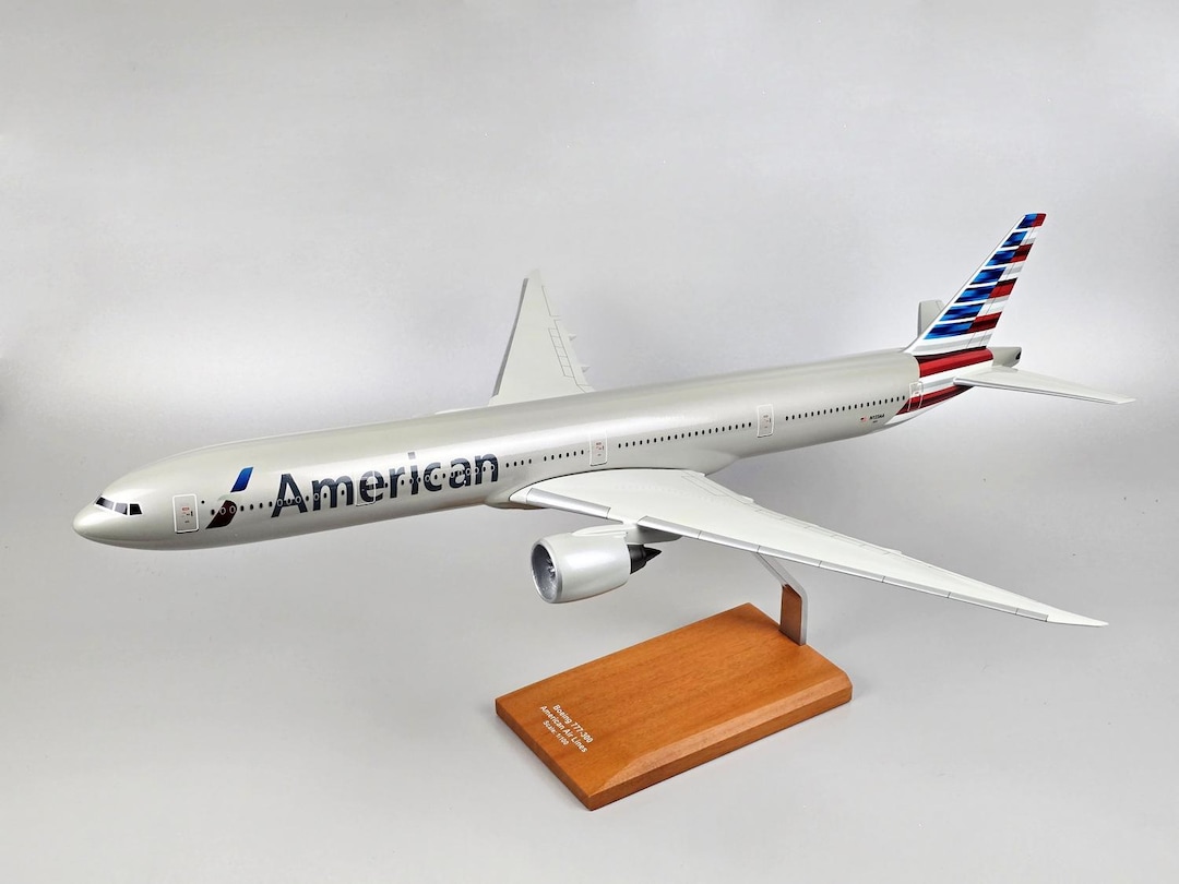 Boeing 777-300 American Airlines LARGE Airplane Model Hand Fitted