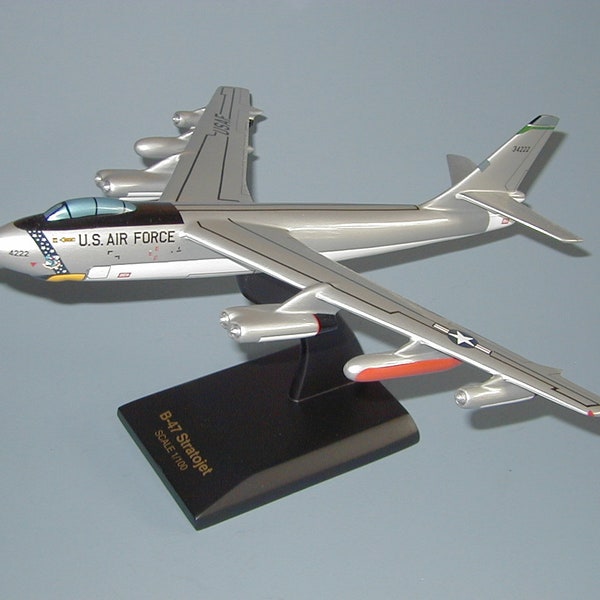 Boing B-47 Stratojet USAF SAC Jet Bomber Flugzeug Modell handgeschnitzt Mahagoni Holz Replik Desktop-Display