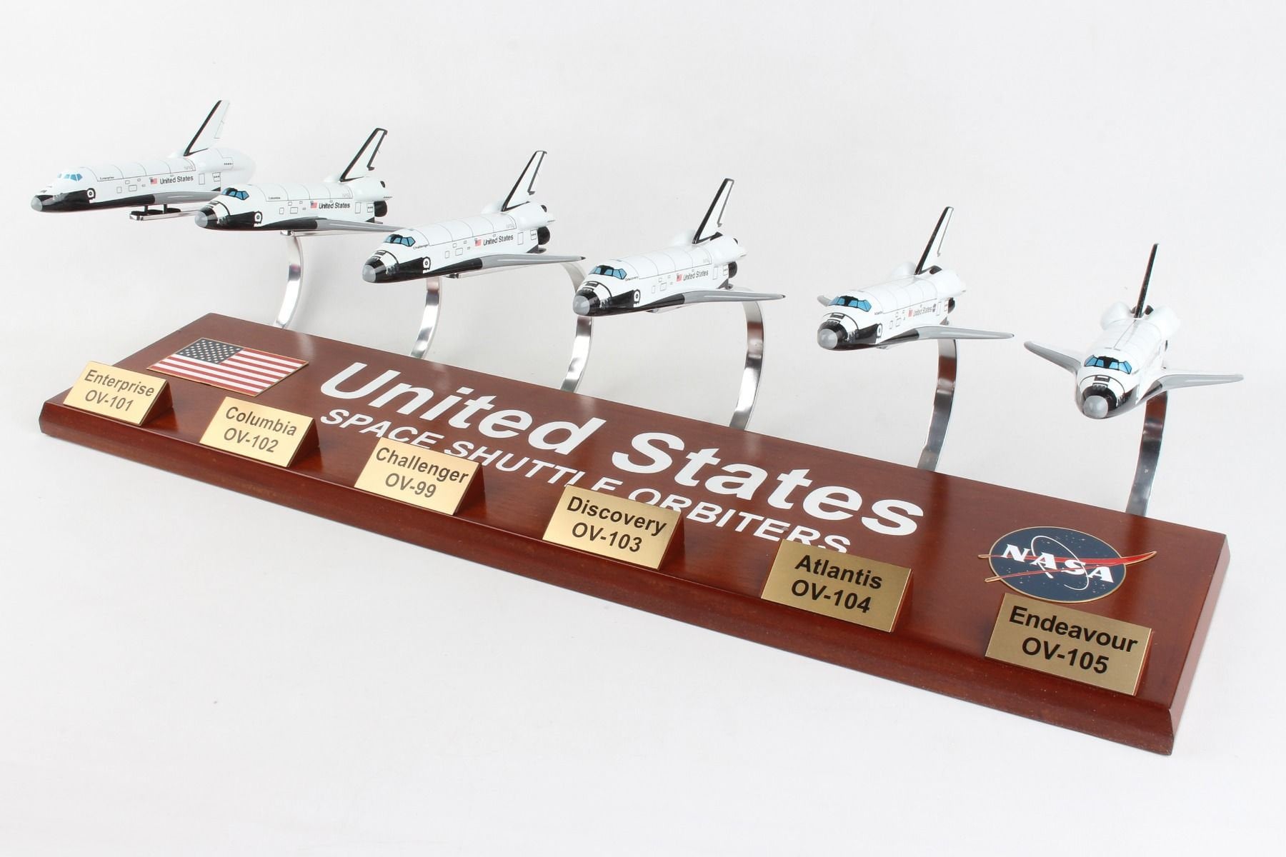 NASA Space Shuttle Orbiter collection airplane model hand carved mahogany wood replica desktop display aircraft