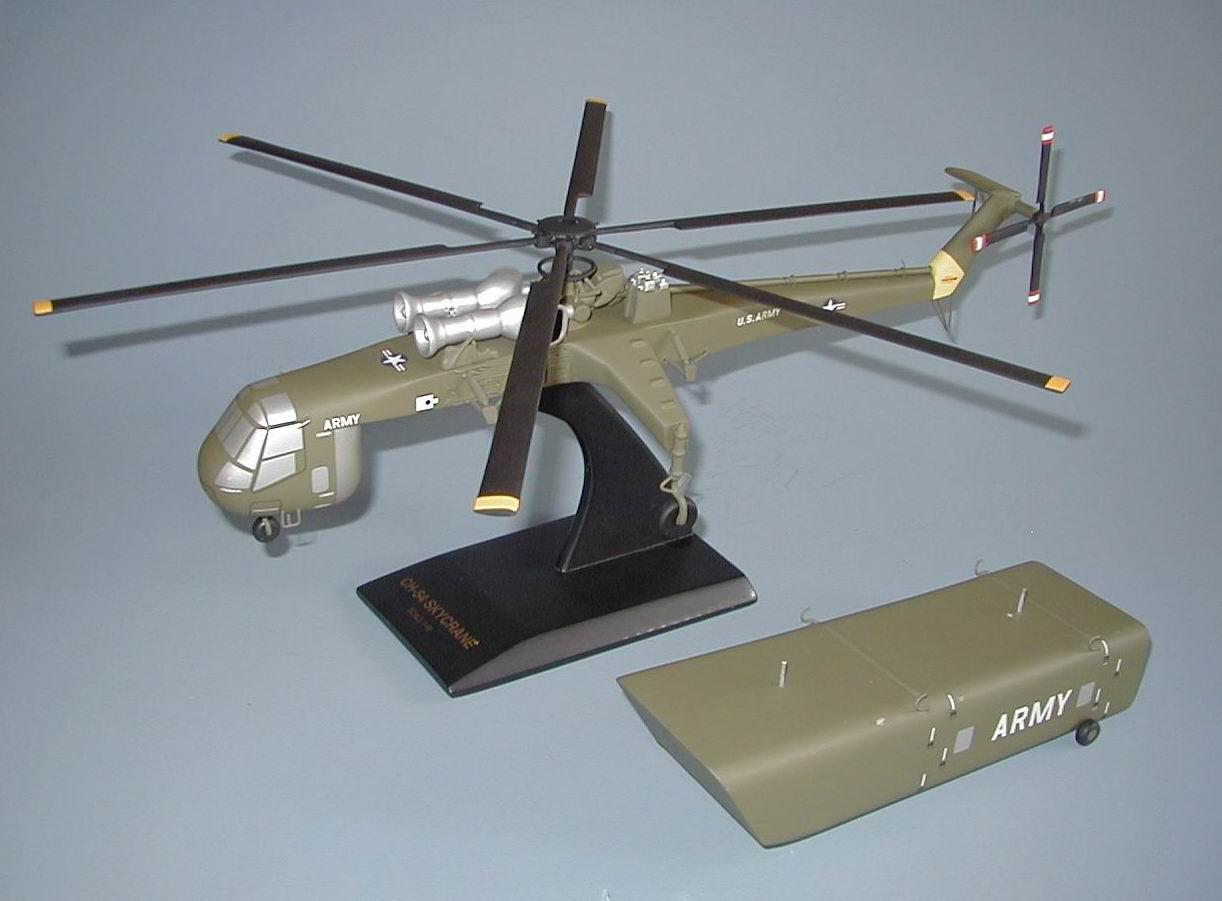 シコルスキーCH-54スカイクレーンTarhe米軍ヘリコプター飛行機手彫り
