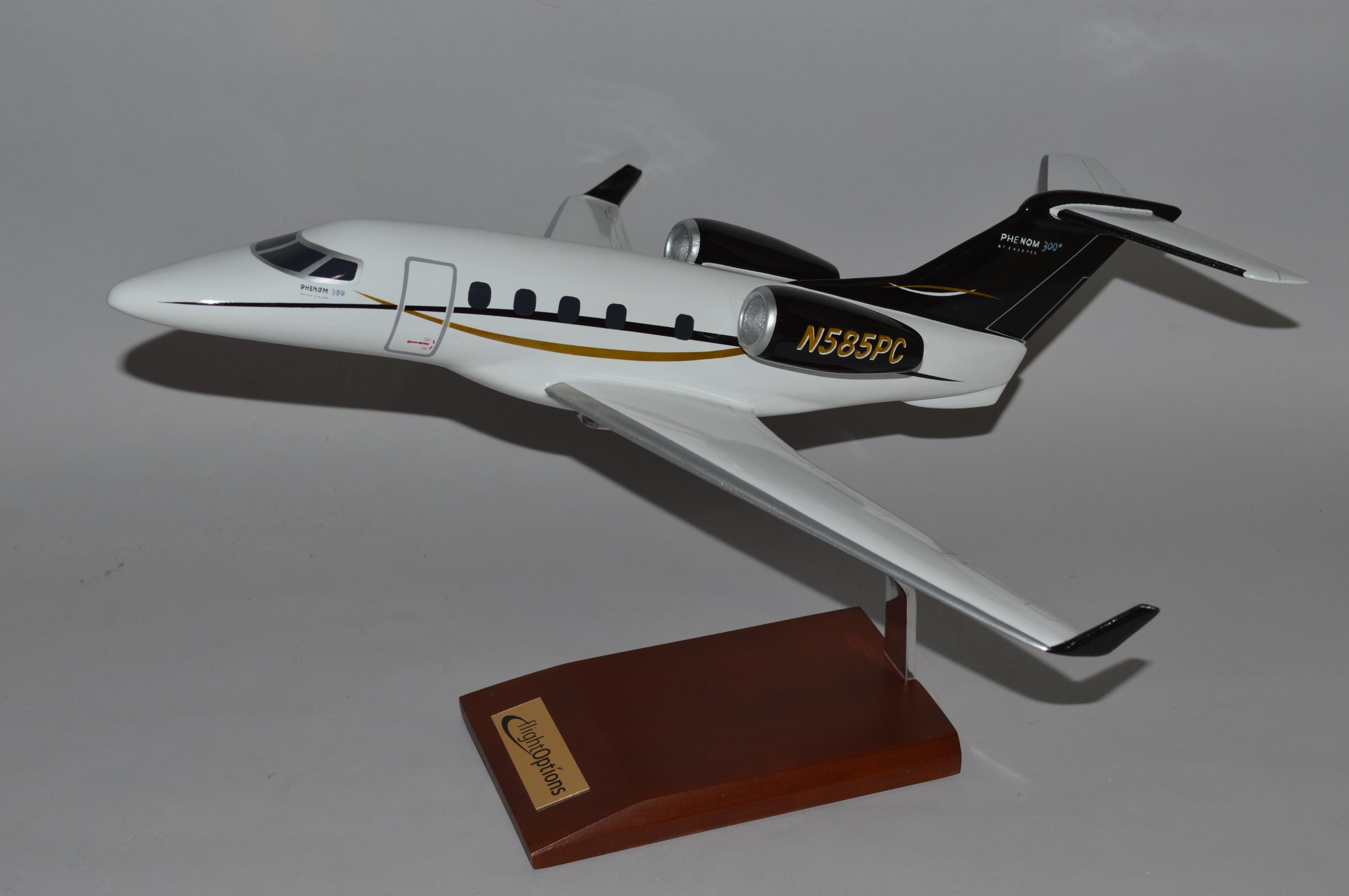 Embraer EMB-505 Phenom 300 Airplane Model Hand Carved Mahogany