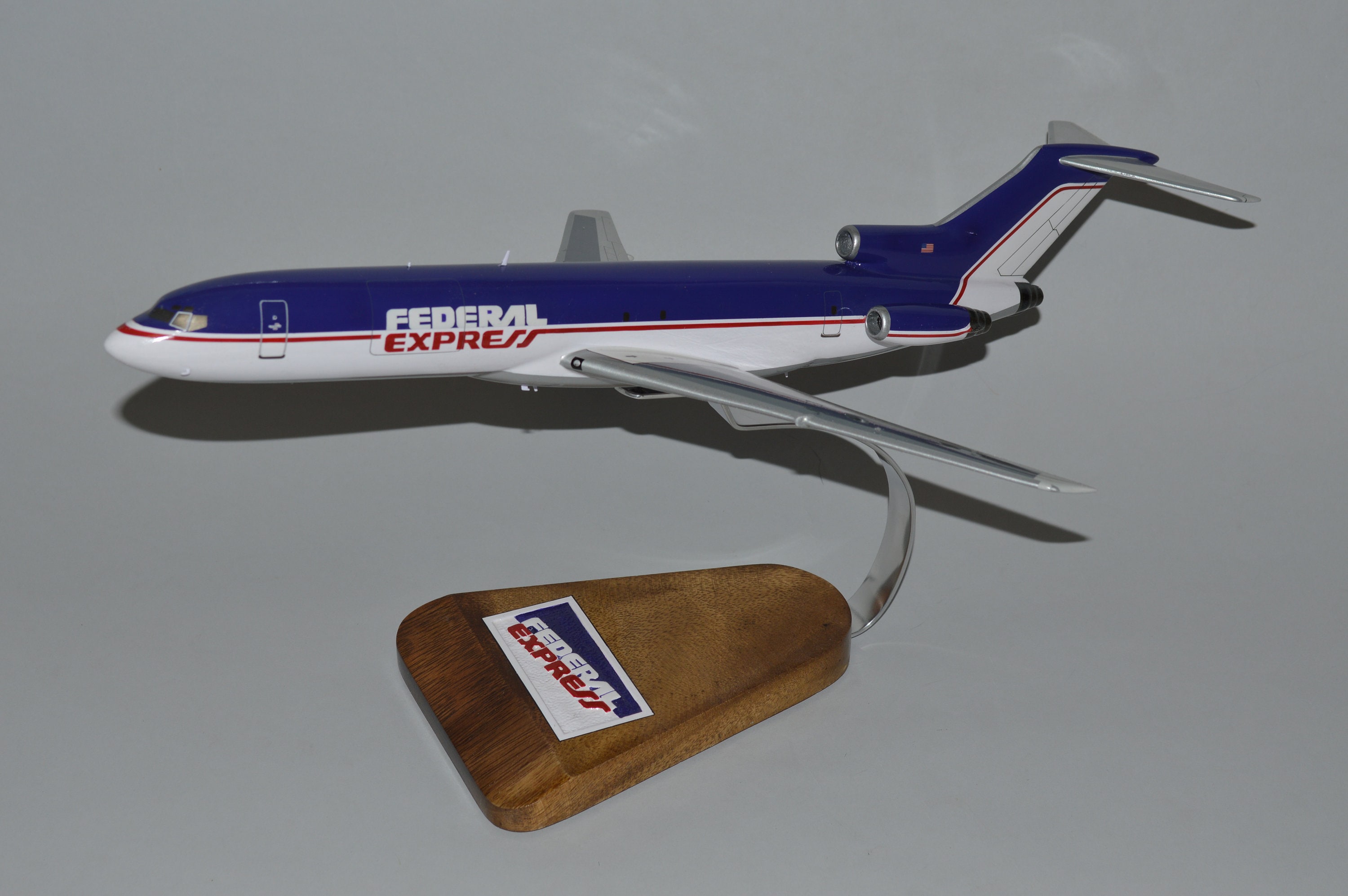 ◆非売品 美品 1960年代◆ボーイング 727 金属製 置物/オブジェ/模型 ボーイング 727 フェデラル エクスプレス FedEx 古い配色の
