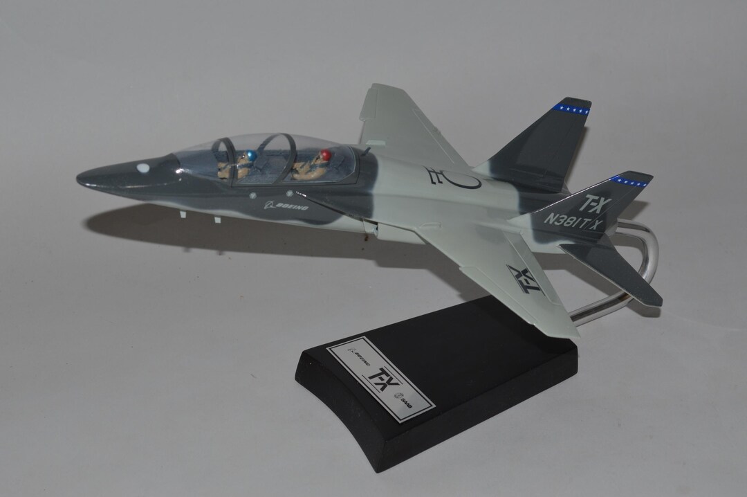 Boeing Saab T-7A Red Hawk USAF Trainer Airplane Model Hand Carved ...