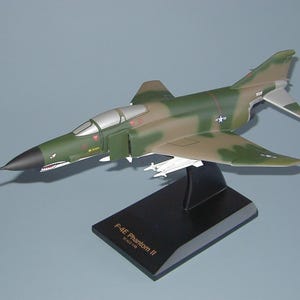 F-4 Phantom USAF Air Force fighter jet model hand carved mahogany wood replica desktop display